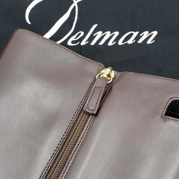 Delman Epoch Mahogany Leather Knee High Boots 7M - Picture 5 of 7
